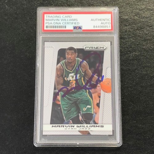 Marvin Williams Autographed Signed 2013-14 Panini Prizm #37 Auto PSA Slabbed Jazz