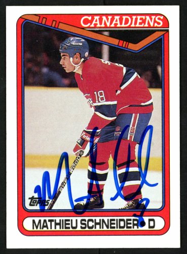 Mathieu Schneider Autographed Signed 1990-91 Topps Rookie Card #372 Montreal Canadiens #150161