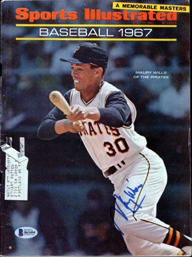 Maury Wills Autographed Signed Sports Illustrated Magazine Pittsburgh Pirates Beckett Beckett