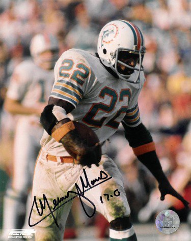 Mercury Morris Autographed Signed Miami Dolphins 8x10 Photo 17-0 (white  jersey)
