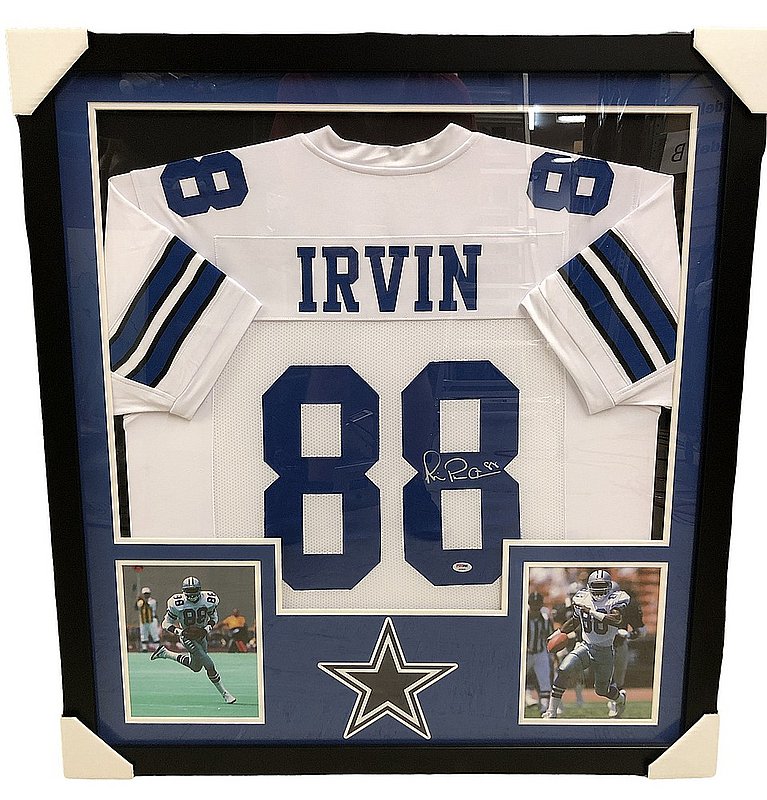Michael Irvin Autographed Signed Dallas Cowboys Framed Premium Deluxe Jersey - PSA/DNA Authentic