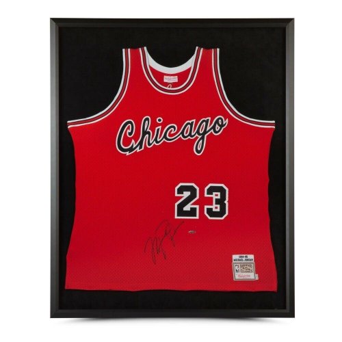 Michael Jordan Autographed Signed 1984-85 Mitchell & Ness Framed Red Jersey Bulls UDA