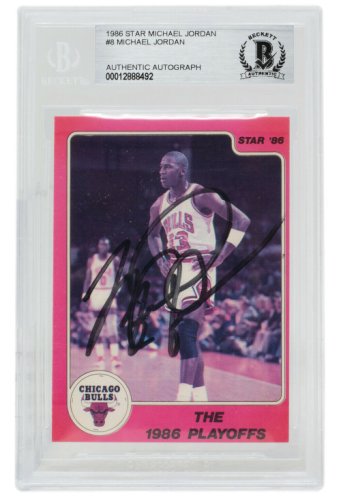 Michael Jordan Autographed Signed 1986 Star Co. #8 Chicago Bulls Card Beckett