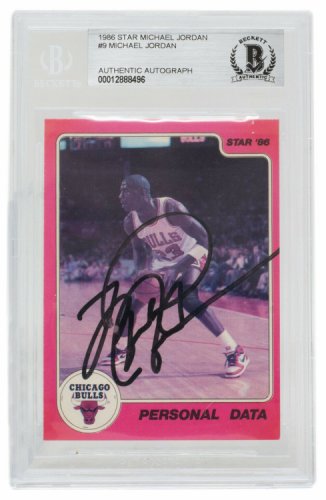 Michael Jordan Autographed Signed 1986 Star Co. #9 Chicago Bulls Card Beckett