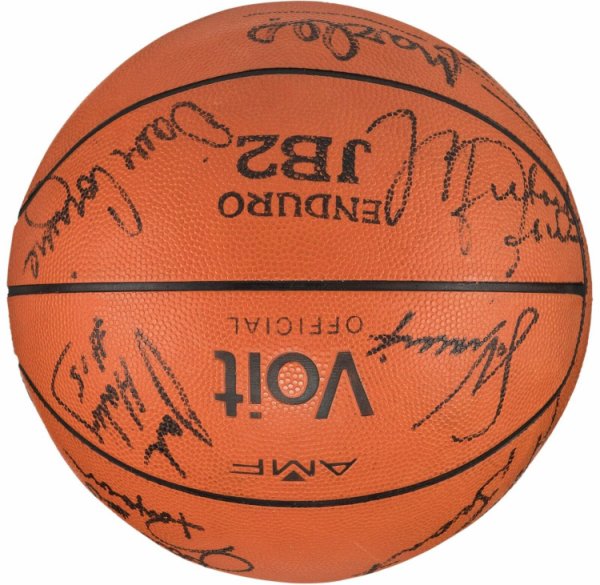 Michael Jordan Autographed Signed 1988-89 Chicago Bulls Team Basketball PSA DNA & Beckett