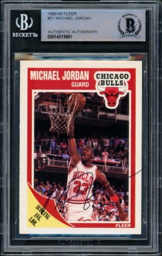 Michael Jordan Autographed Signed 1989-90 Fleer Card #21 Chicago Bulls Vintage Signature Beckett Beckett