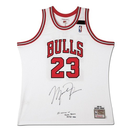 Michael Jordan Autographed Signed 1991-92 Mitchell & Ness Bulls Jersey Sheri Berto #/123 UDA