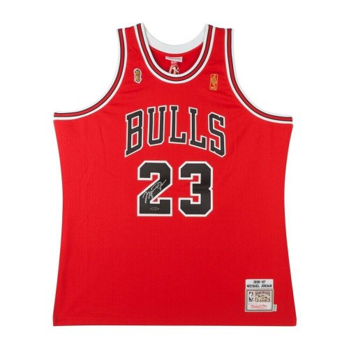 Michael Jordan Autographed Signed 1996-97 Mitchell & Ness Bulls Red Jersey NBA Finals UDA