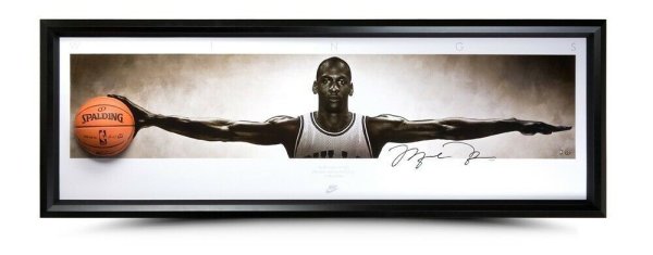 Michael Jordan Autographed Signed Autographed 31X90 Wings Photo Breaking Through Bulls UDA