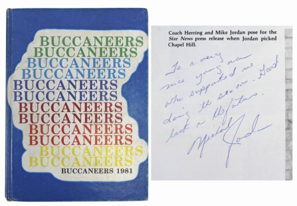 Michael Jordan Autographed Signed Bulls Authentic 1981 Laney High School Yearbook JSA