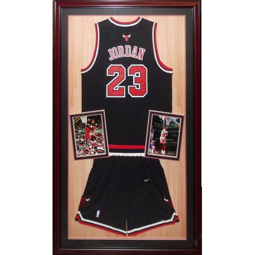 Michael Jordan Autographed Signed Chicago Bulls (Black #23) Shorts Deluxe Framed Uniform - UDA UDA