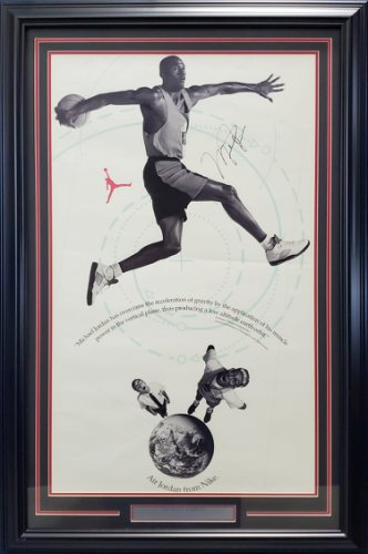 Michael Jordan Autographed Signed Framed 21X35 Nike Air Jordan Poster Chicago Bulls Beckett Beckett