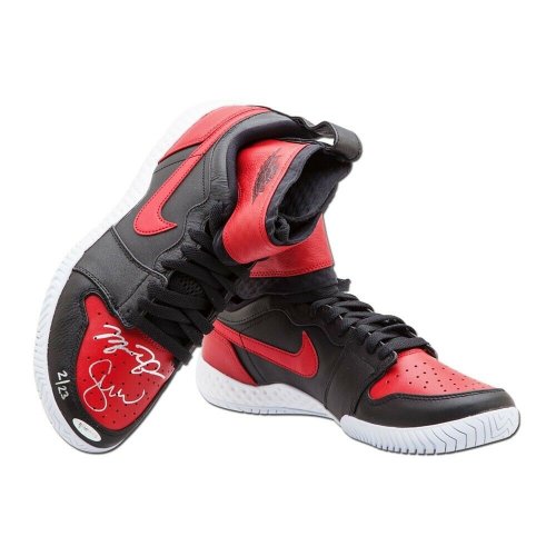 Michael Jordan Autographed Signed Serena Williams Dual Nike Red White Shoes Bulls #/23 UDA