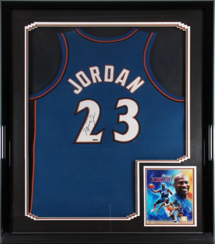 Michael Jordan Autographed Signed Wizards Authentic Blue Away Framed Jersey UDA