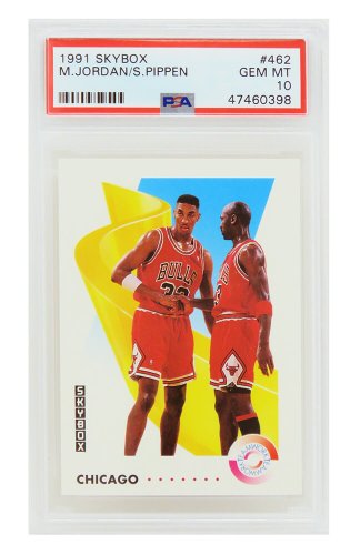 Michael Jordan & Scottie Pippen (Chicago Bulls) 1991-92 Skybox Basketball #462 Card - PSA 10 GEM MINT (New Label)