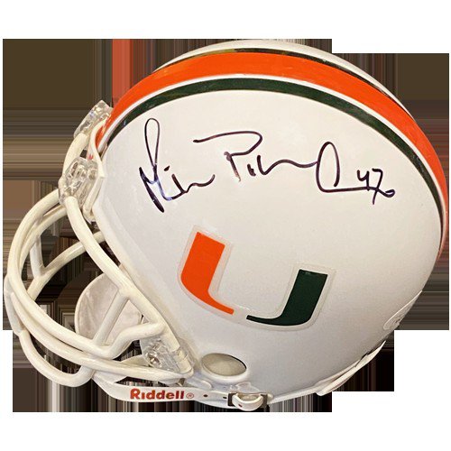 Autographed College Mini Helmets Bernie Kosar Autographed Signed Miami Hurricanes Matte Black Mini Helmet JSA Certified 