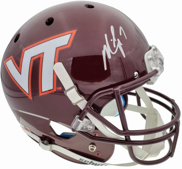 Press Pass Collectibles Virginia Tech Michael Vick Authentic Signed Maroon Pro Style Jersey JSA Witness