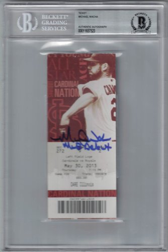 Michael Wacha Autographed Signed St Louis Cardinals Ticket MLB Debut BAS Slab