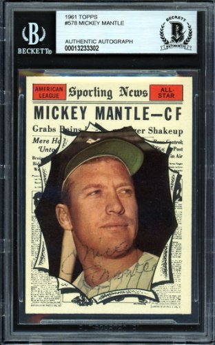 Mickey Manlte Autographed Signed 1961 Topps Card #578 New York Yankees Beckett Beckett