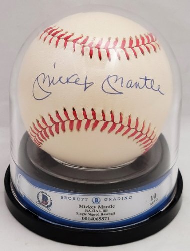 Mickey Manlte Autographed Signed Official Al Baseball New York Yankees Auto Grade Gem Mint 10 Beckett Beckett