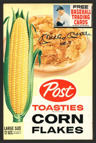Mickey Manlte Autographed Signed Original 1961 Post Corn Flakes Box New York Yankees "No. 7" PSA/DNA