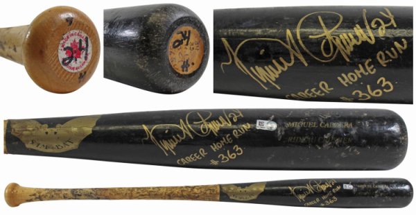 Miguel Cabrera Autographed Signed Tigers Career Home Run #363 '13 Game Used Sam Bat MLB PSA