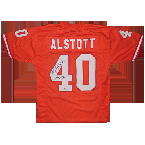 Mike Alstott Autographed Signed Tampa Bay Buccaneers (Throwback Creamsicle  #40) Custom Jersey - Beckett