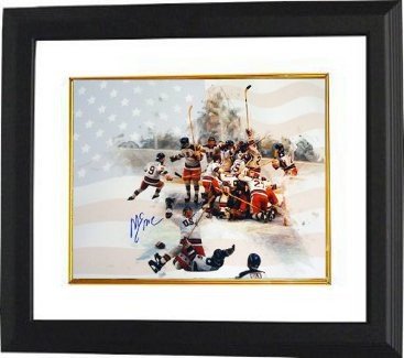 Mike Eruzione Signed Team USA Miracle on Ice 31x35 Custom Framed