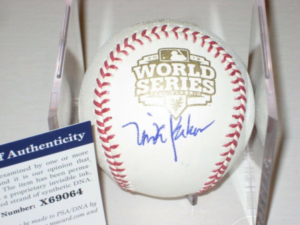 Signed Ryan Vogelsong 2012 World Series Rawlings OML Baseball with PSA COA 