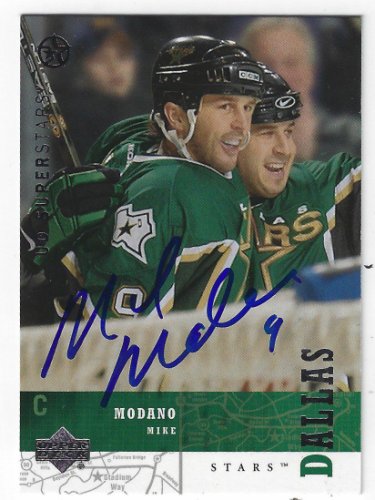 Mike Modano Autographed Dallas Stars (Green #9) Custom Hockey