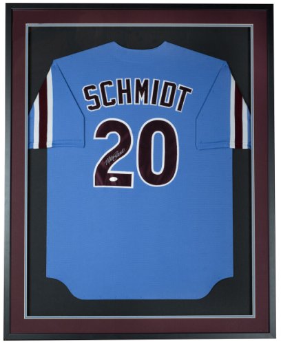 Mike Schmidt Autographed Signed Framed Phillies Blue Majestic Coolbase Baseball Jersey JSA