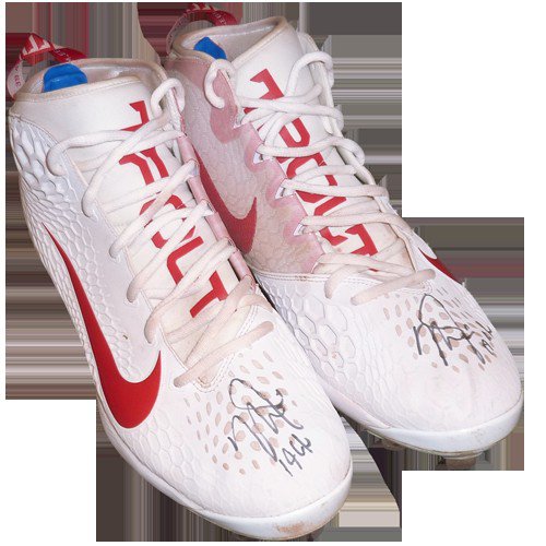 Mike Trout Autographed Signed 2019 MVP Season Game Used Cleats - Both Signed - 19 Gu - Anderson Authentics Loa , JSA Loa