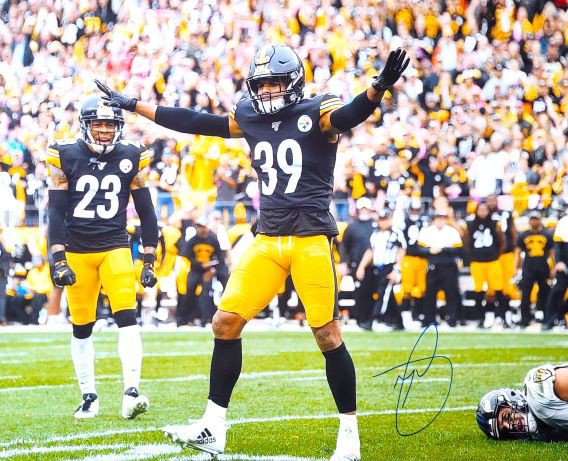 Minkah Fitzpatrick Autographed Signed Steelers 35X38 Framed Jersey (PSA  COA) 2Xpro Bowl D.B.