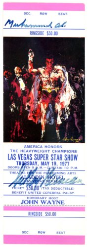 Muhammad Ali and LeRoy Neiman Autographed Signed Ticket - JSA Certified