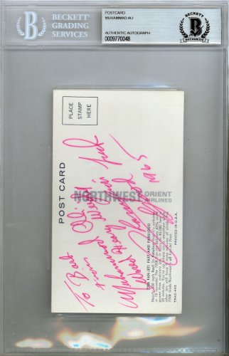 Muhammad Ali Autographed 3x5.5 Postcard World Heavy Weight Champion Signed In 1965 - Beckett Certified