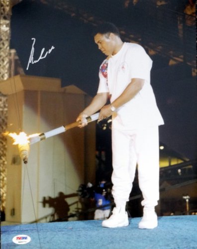 Muhammad Ali Autographed Signed 11x14 Photo Olympic Torch - PSA/DNA Certified