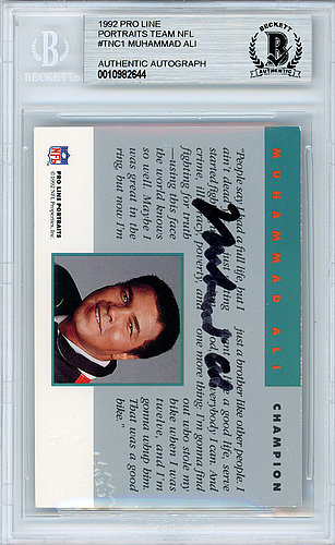 Muhammad Ali Autographed Signed 1992 Proline Card - Beckett Authentic