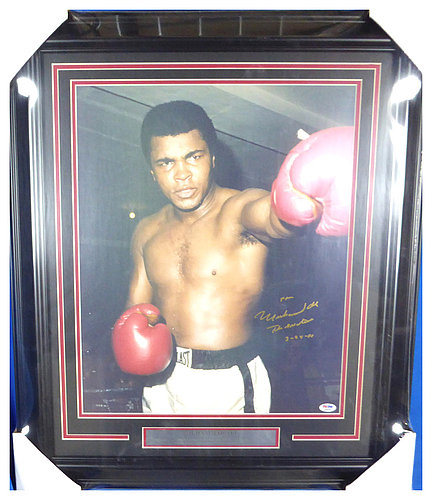 Muhammad Ali Autographed Signed Framed 16x20 Photo From The Greatest, 3-24-90 - PSA/DNA Authentic