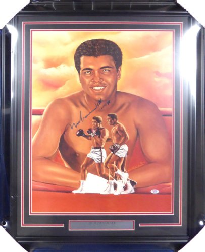 Muhammad Ali Autographed Signed Framed 18x24 Lithograph Photo 1-17-88 - PSA/DNA Authentic