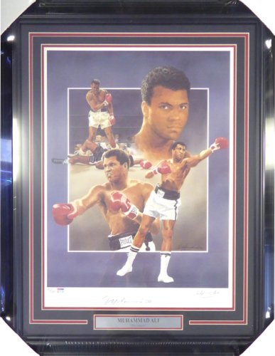 Muhammad Ali Autographed Signed Framed 18x24 Lithograph Photograph Auto Grade 10 - PSA/DNA Certified