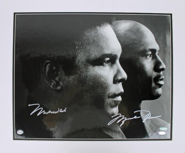 Muhammad Ali Autographed Signed & Michael Jordan 16X20 Photo Matted 43/50 Steiner & UDA