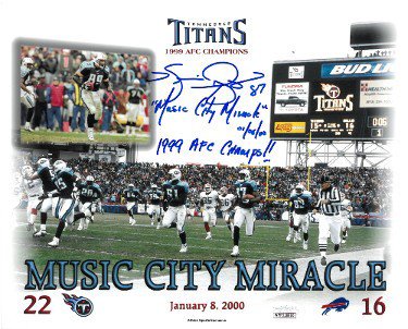 Music City Miracle w/ Kevin Dyson Autographed Signed Tennessee Titans 16X20  Photo- JSA Witnessed- Music City Miracle/1/8/00/AFC/SB