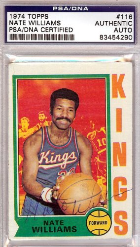Nate Williams Autographed Signed 1974 Topps Card #116 Kansas City Kings PSA/DNA