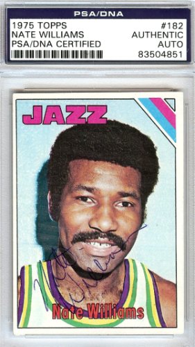 Nate Williams Autographed Signed 1975 Topps Card #182 New Orleans Jazz PSA/DNA