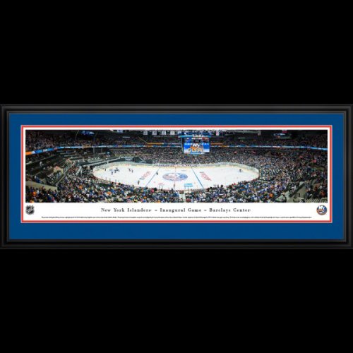 New York Islanders (Inaugural Game) Deluxe Framed Panoramic - Barclays Center