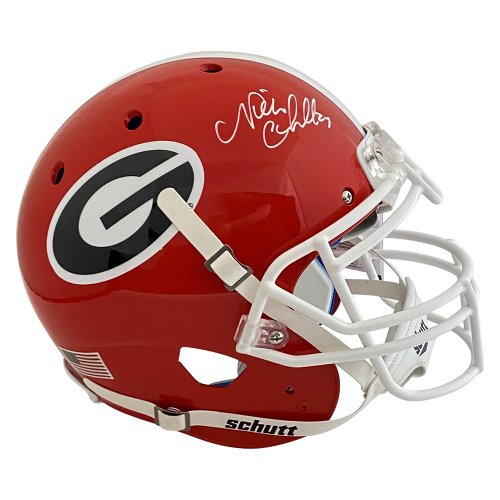 Nick Chubb & Sony Michel Autographed Georgia Bulldogs Full Size Schutt Helmet Beckett Witness COA 