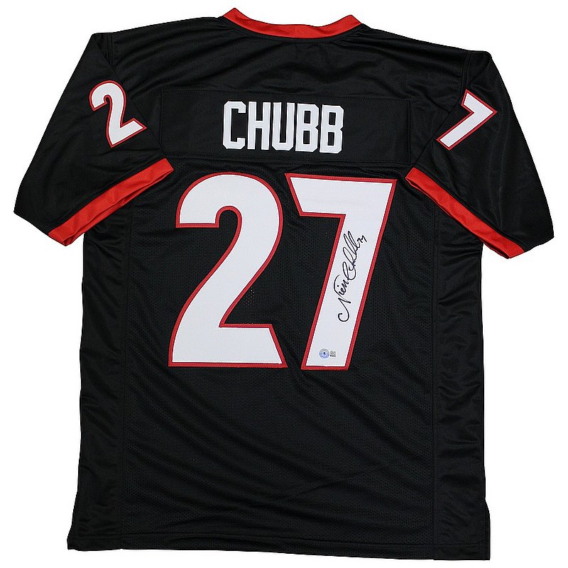 Nick Chubb Autographed Signed Bulldogs 27 Custom Black Jersey