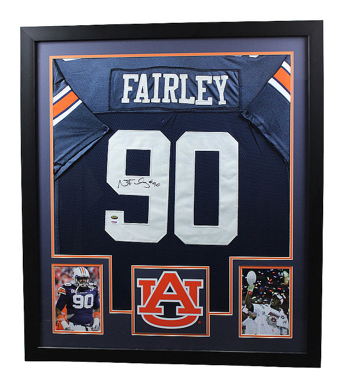 Nick Fairley Autographed Signed Auburn Tigers Framed Blue Jersey - PSA/DNA Authentic