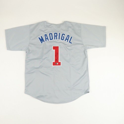 Nick Madrigal Signed Autographed Gray Baseball Jersey Black s 