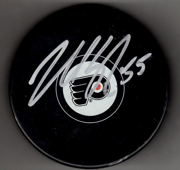 Nick Schultz Autographed Signed Philadelphia Flyers Hockey Puck - Main Line Autographs